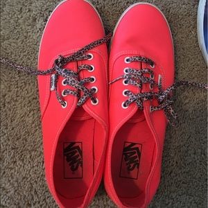Vibrant coral VANS shoes!