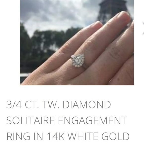 ☡SOLD☡Pear Shaped Diamond Ring with Enhancer - Picture 6 of 8