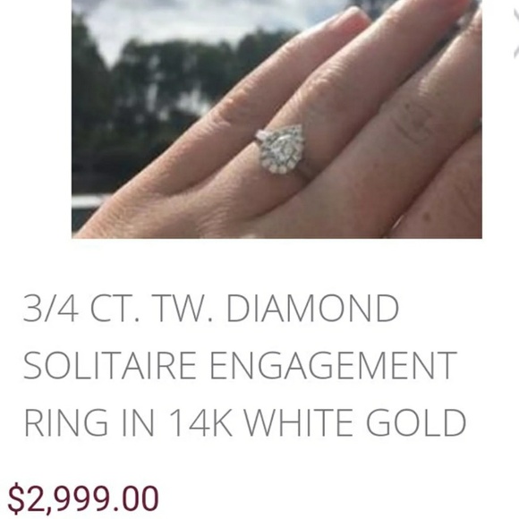 ☡SOLD☡Pear Shaped Diamond Ring with Enhancer - Picture 8 of 8