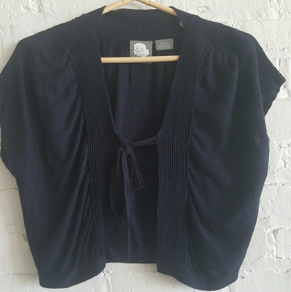  Anthropologie short sleeve tie front crop