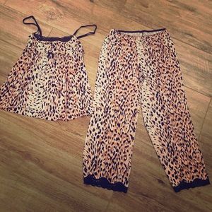 Betsey Johnson intimates leopard print PJ set