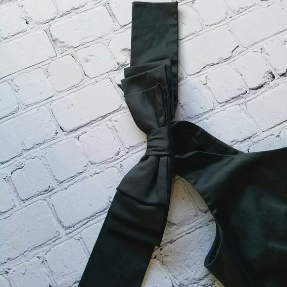 French Connection Dark Grey 1 Shoulder Dress Sz 6 - Picture 3 of 8