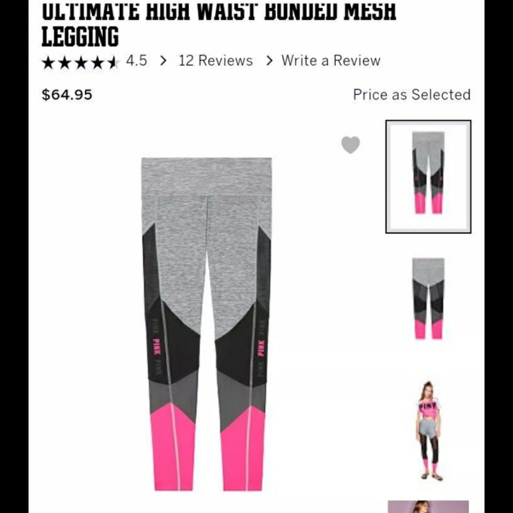 NWT Pink ultimate mesh leggings