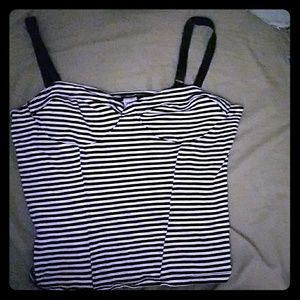 Small black and white stripped halter top