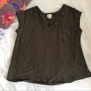 Anthropologie Tops - Anthropologie Green V-Neck Tee Anthropologie Tops - Anthropologie Green V-Neck Tee