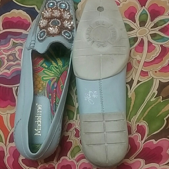 BEDAZZLED POWDER BLUE FLATS - Picture 5 of 5