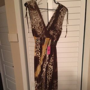 Leopard golden brown dress