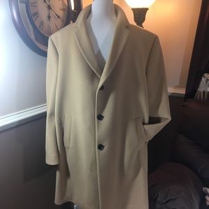Joseph Abboud Men's Camel Tan Dress Overcoat Coat