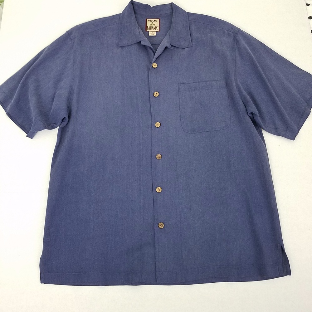 Tommy Bahama Men's Blue 100% Silk Shirt Size M