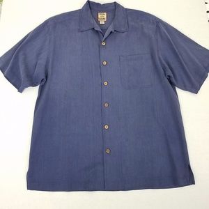 Tommy Bahama Men's Blue 100% Silk Shirt Size M