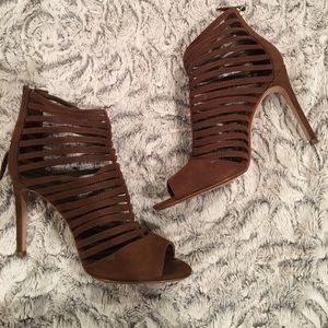 Zara Mocha Brown Strappy Heels