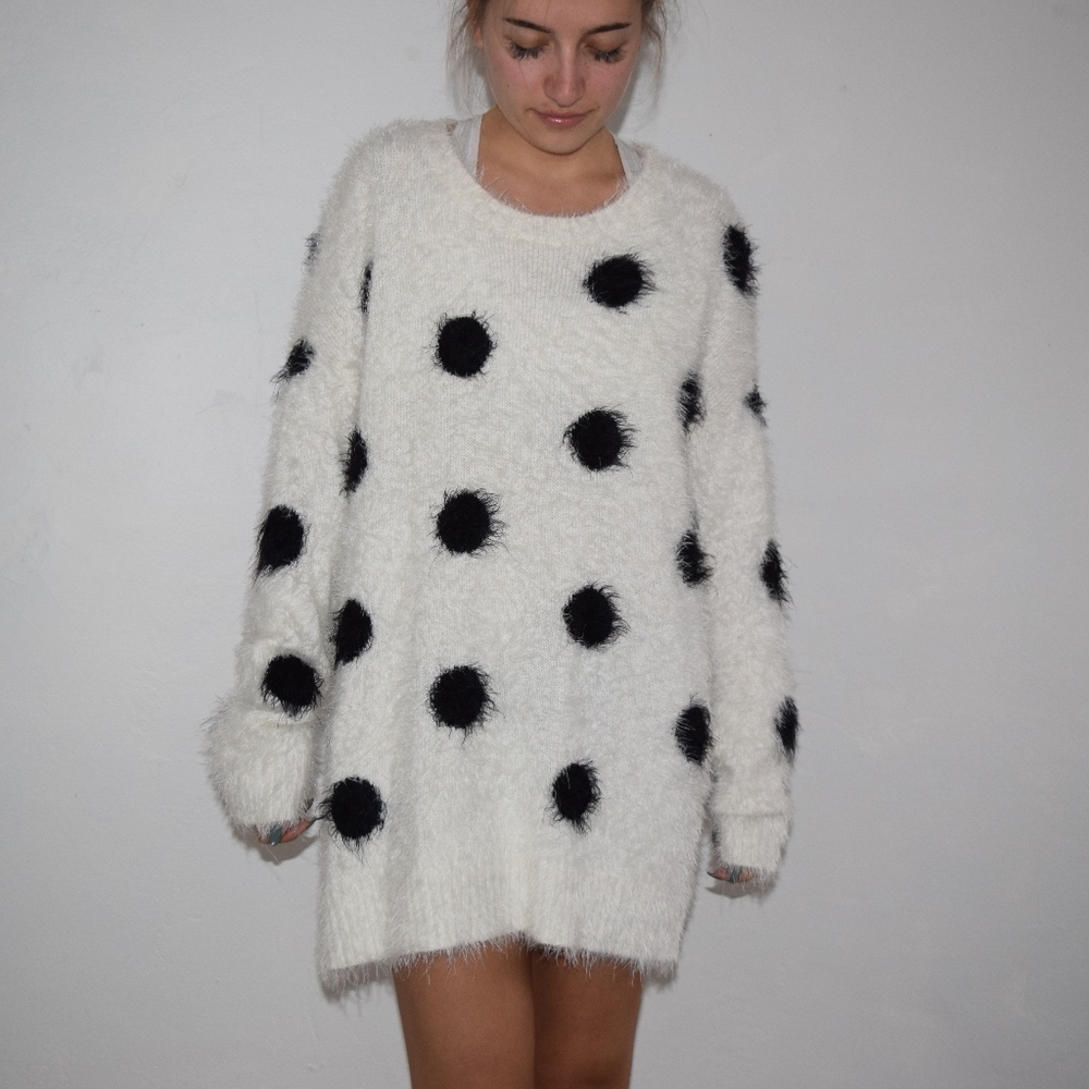 Super soft polka dot sweater dress