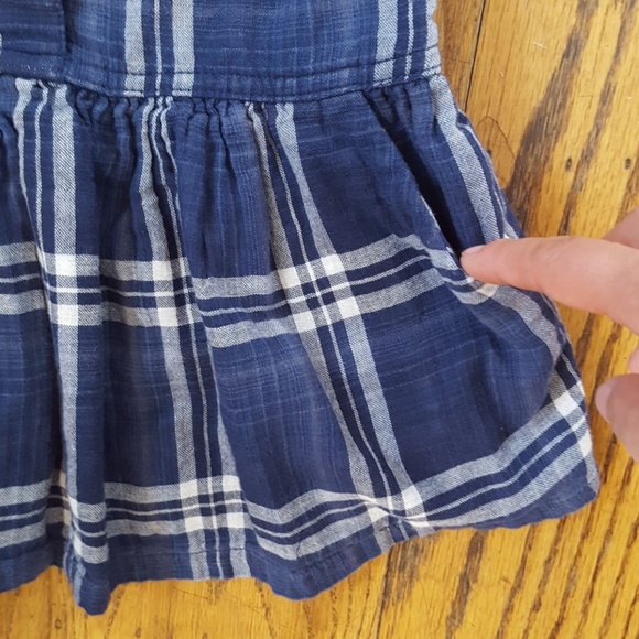 GAP Kids Girls Blue Plaid Flannel Dress XS 4 5 - Picture 3 of 8
