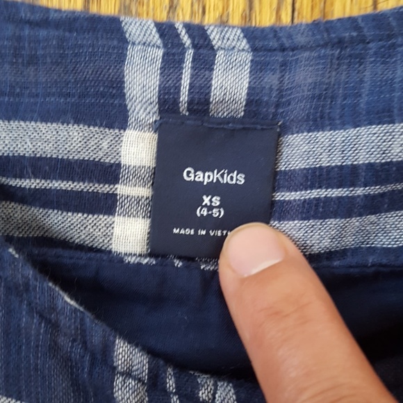 GAP Kids Girls Blue Plaid Flannel Dress XS 4 5 - Picture 5 of 8