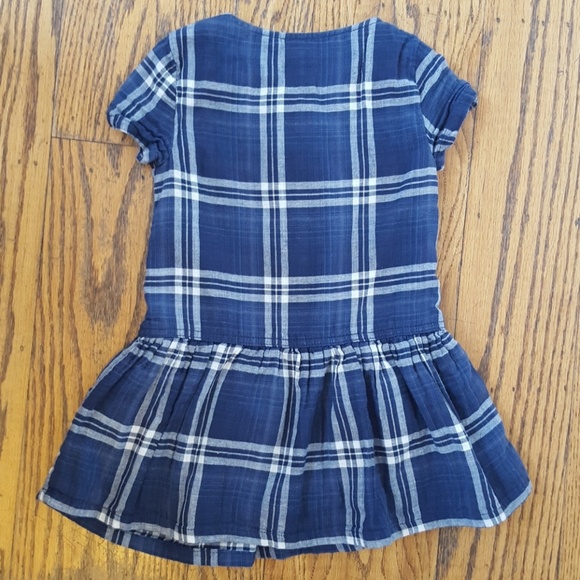 GAP Kids Girls Blue Plaid Flannel Dress XS 4 5 - Picture 8 of 8