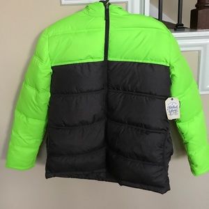 Boy jacket size 18 years color green and gray.