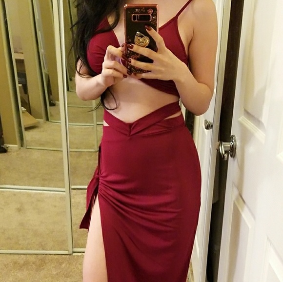 Clear Out🔥Sexy Wrap Two Piece Set in Red - Picture 6 of 6