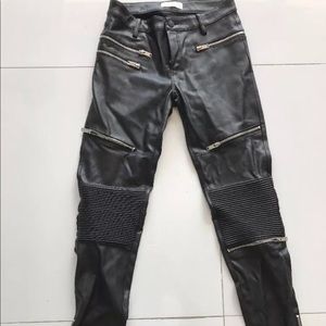 Zara women’s black biker zipper pants