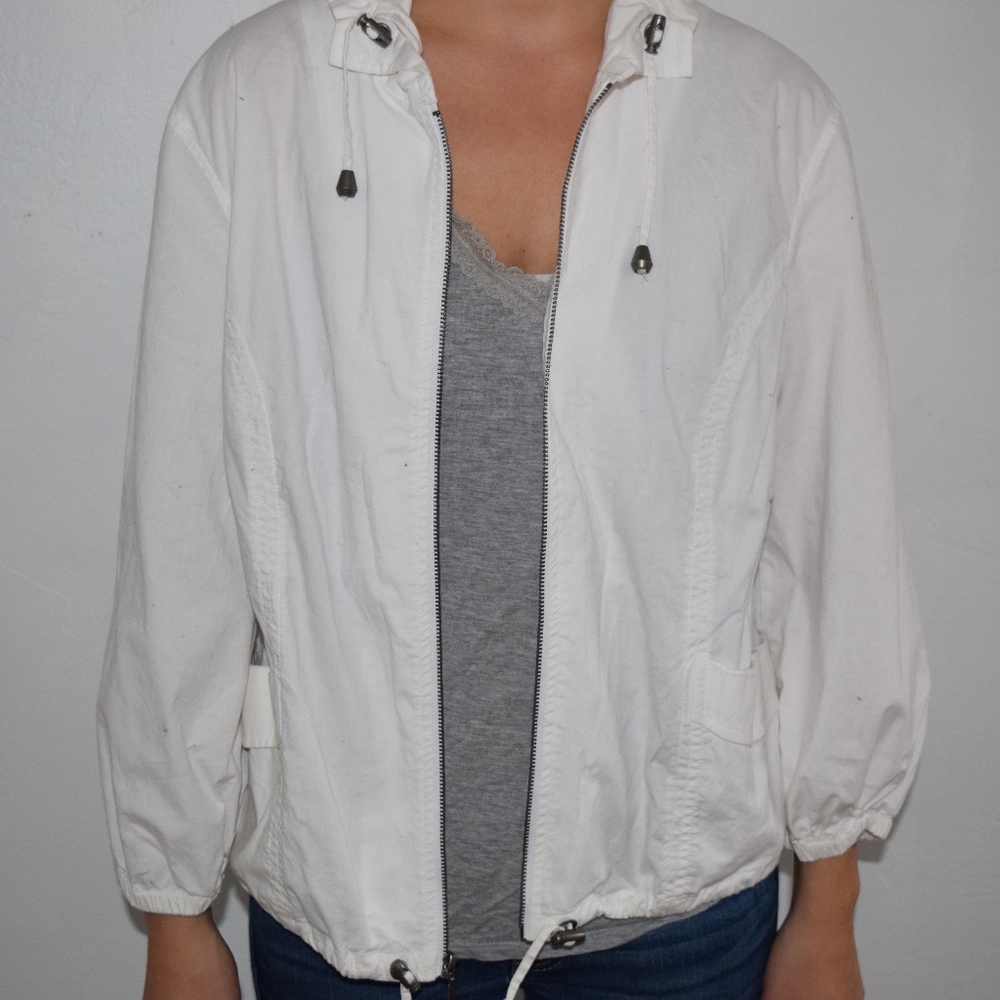 Light weight white bomber jacket