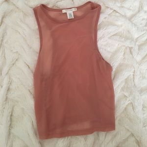 Cropped Nude Transparent Tank