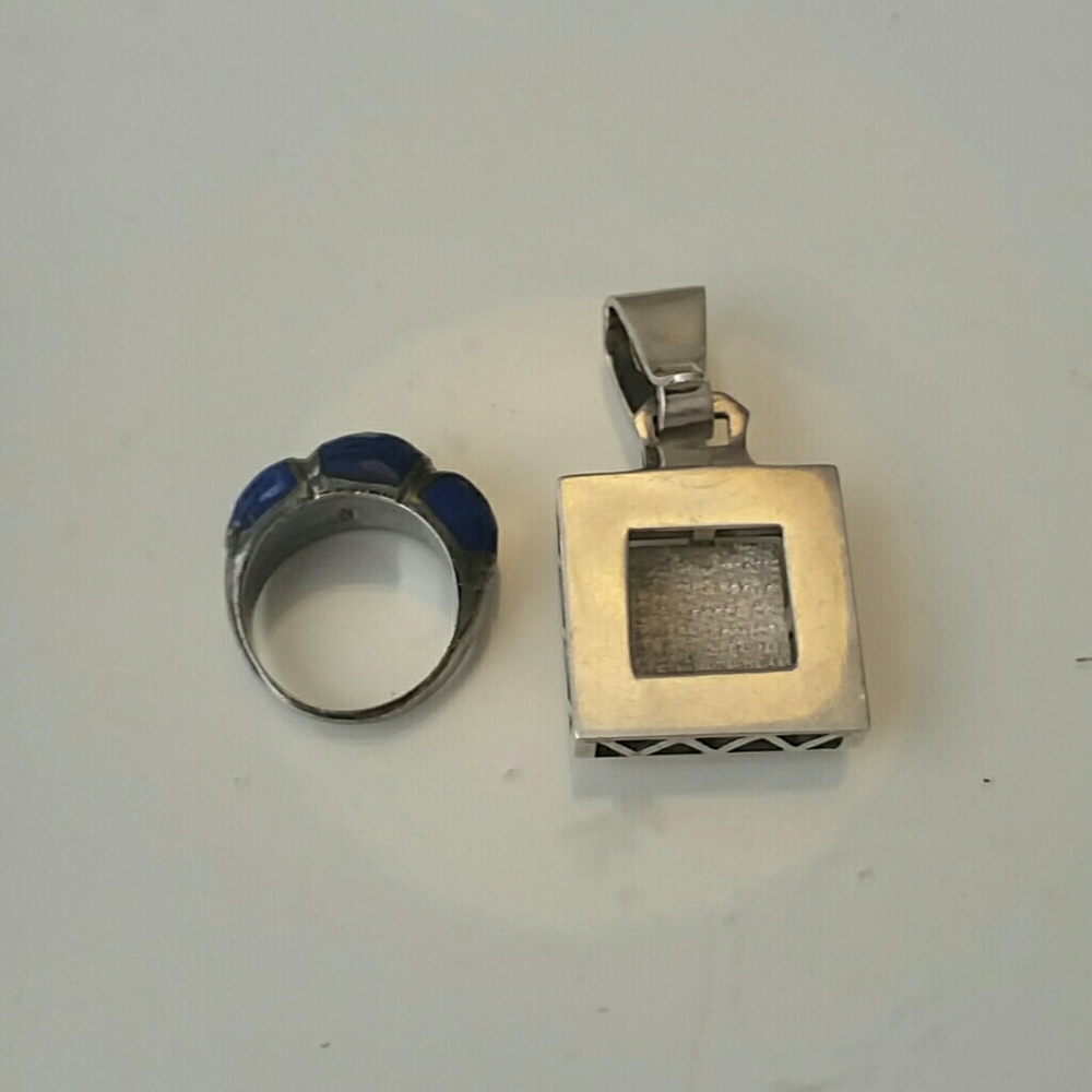 925 String Silver Ring 9 & Necklace Pendant Set - image 5