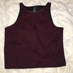 Red Lace Cropped Tank