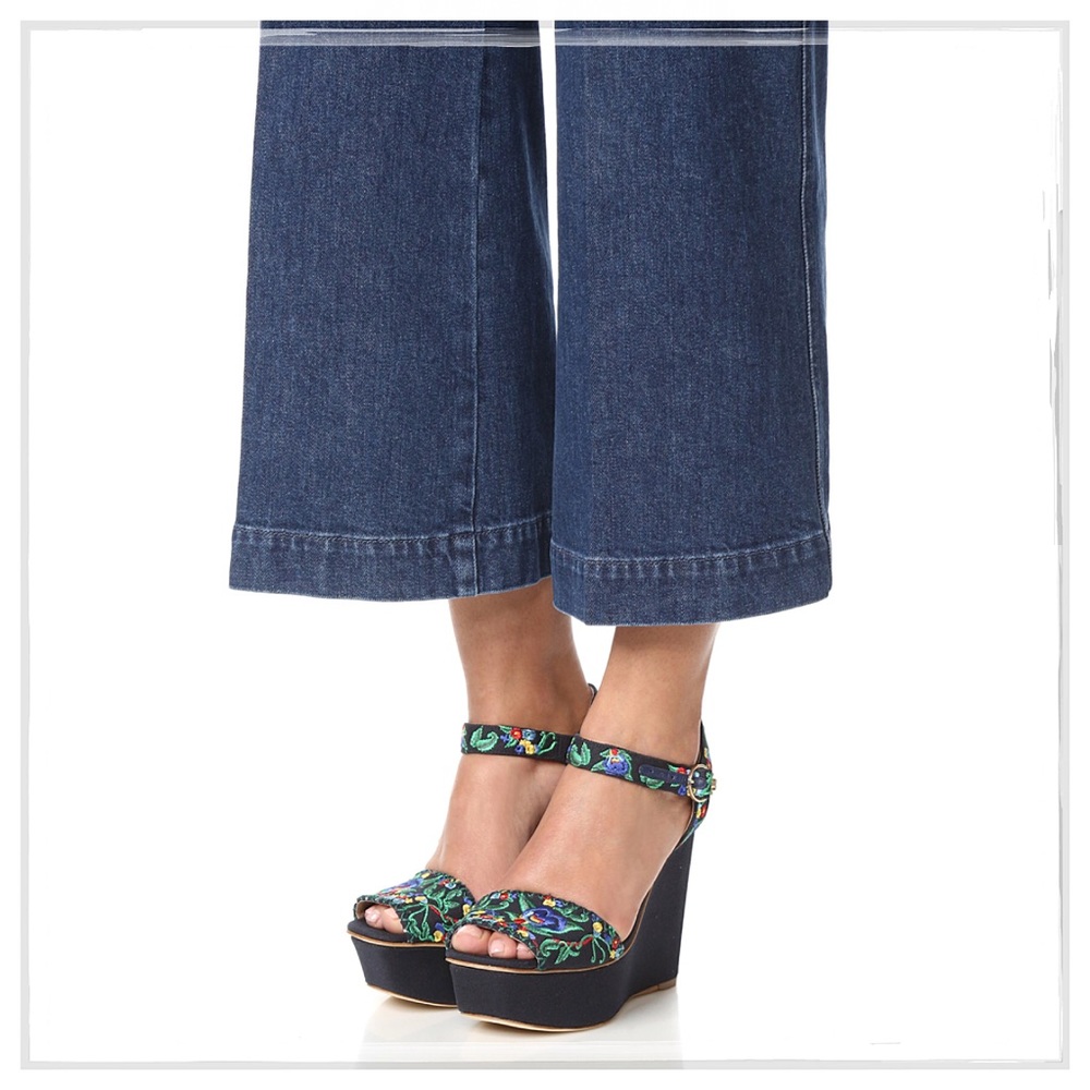 Tory Burch Sonoma Embroidered Platform Wedges - Picture 5 of 7