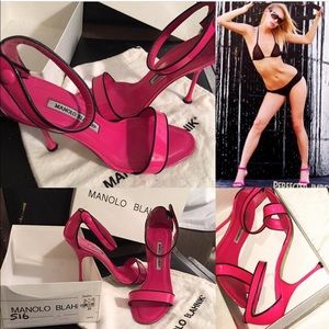 Manolo Blahnik Hot Pink patent leather hells