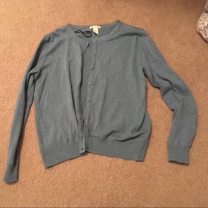 H&m cotton cardigan blue large