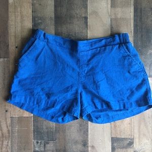 Old Navy Blue Linen Shorts Elastic Waist M
