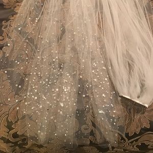 9ft+ Cathedral Wedding Veil w. Swarovski Crystals