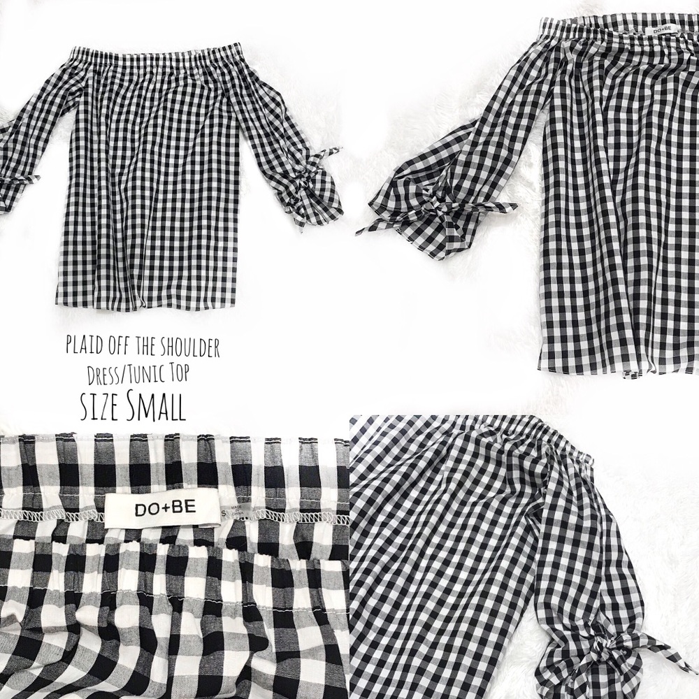 Plaid Off the Shoulder Dress NWOT