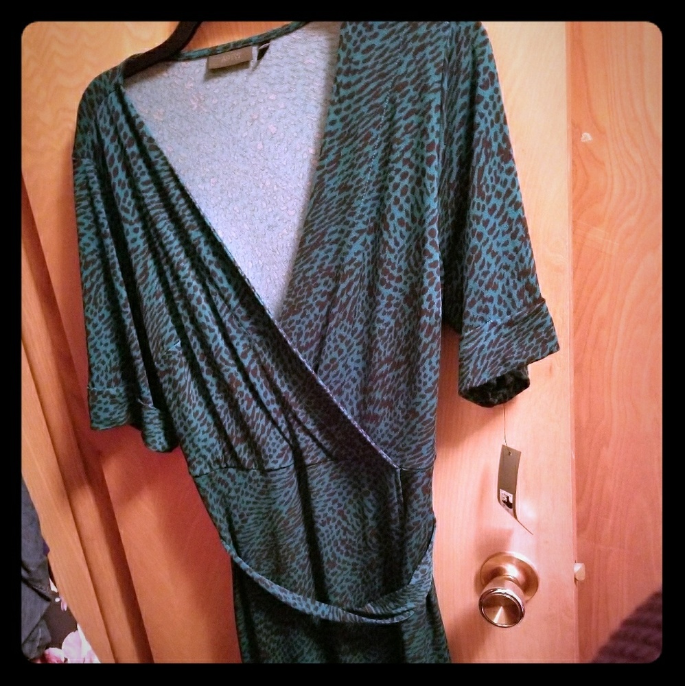 Green and black dress