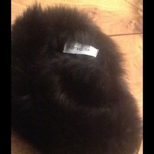 Bloomingdale's Black Fox Fur Headband/Collar