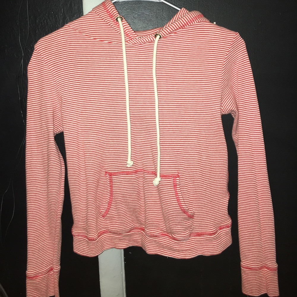 Cute Striped drawstring hoodie