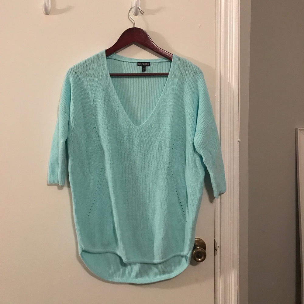 Light blue dolman sleeve sweater