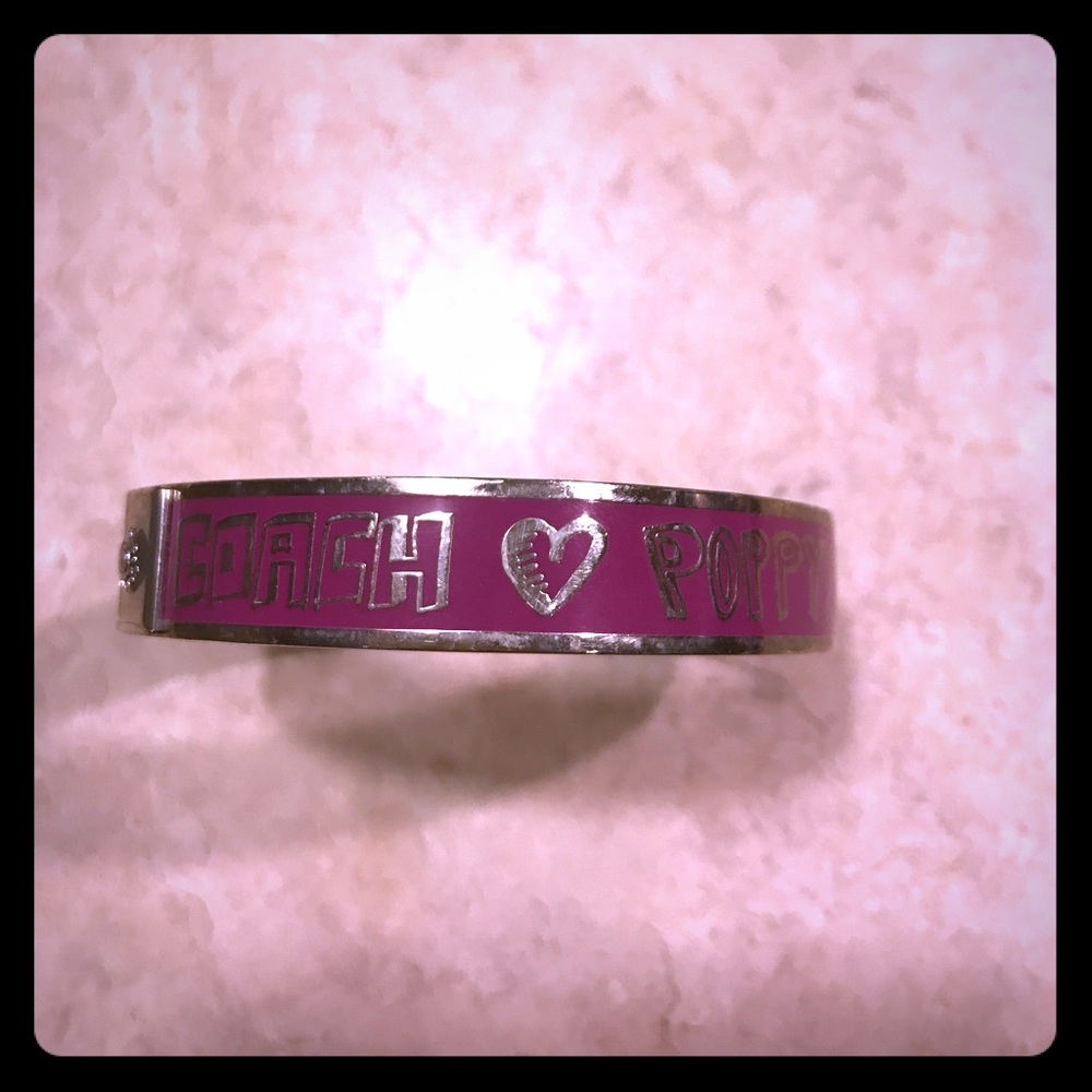 Authentic Coach Poppy magenta /silver bracelet