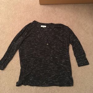 madewell xs grey heathered henley top