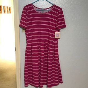 Pretty Pink Striped LuLaRoe Amelia
