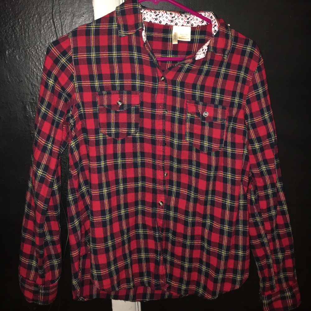 Cute Red flannel button up
