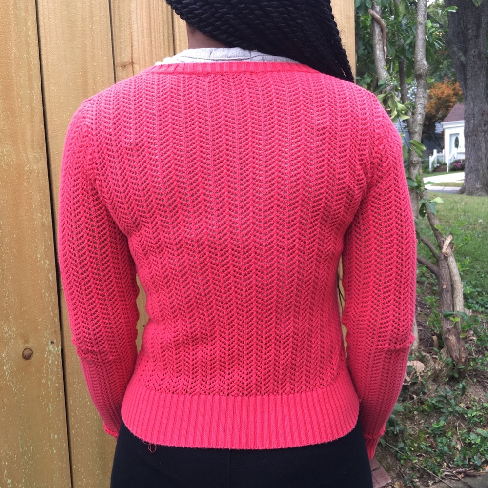 Coral knit cardigan