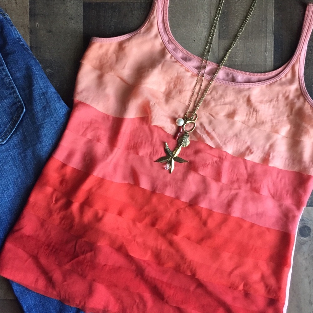 NY&Co Large Orange Ombré Strap Cami Top Blouse