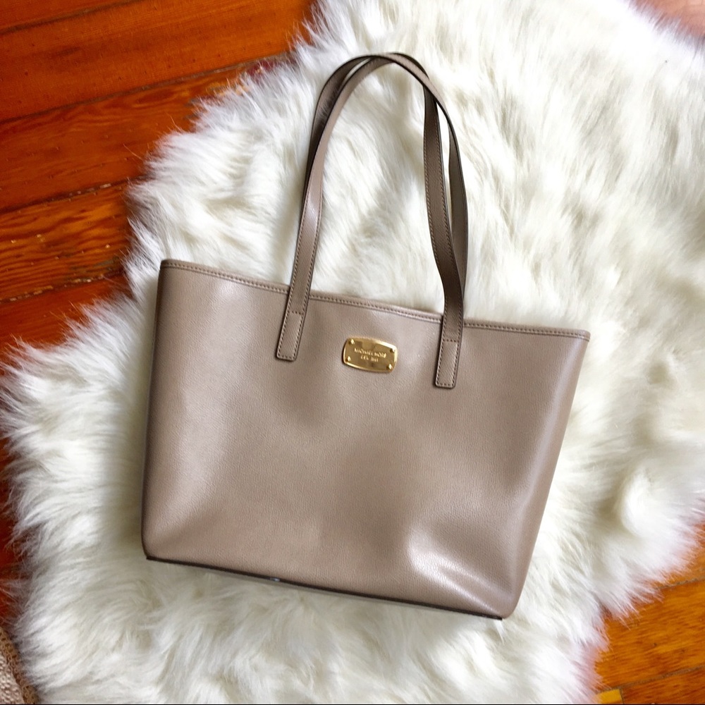 Grey Michael Kors Commuter Leather Tote Bag