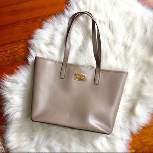 Grey Michael Kors Commuter Leather Tote Bag