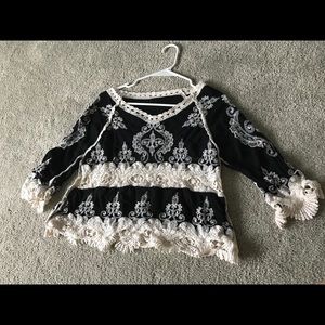 Lace embroidered top