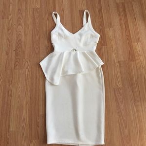 Bar lll white peplum dress