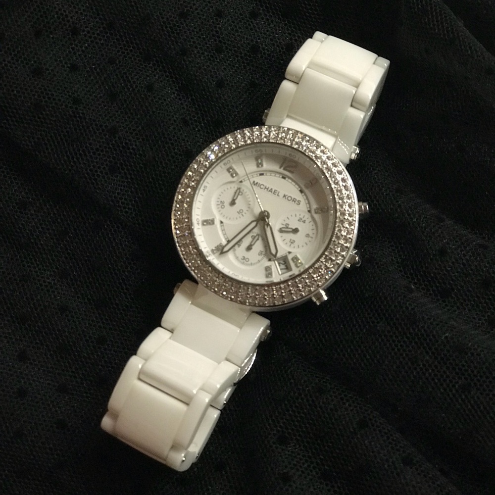 Michael Kors MK 5654 White Ceramic Crystal Watch
