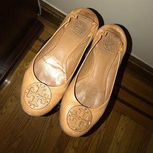 Tan Tory Burch Flats