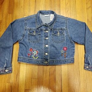 Gymboree denim floral jacket sz 7