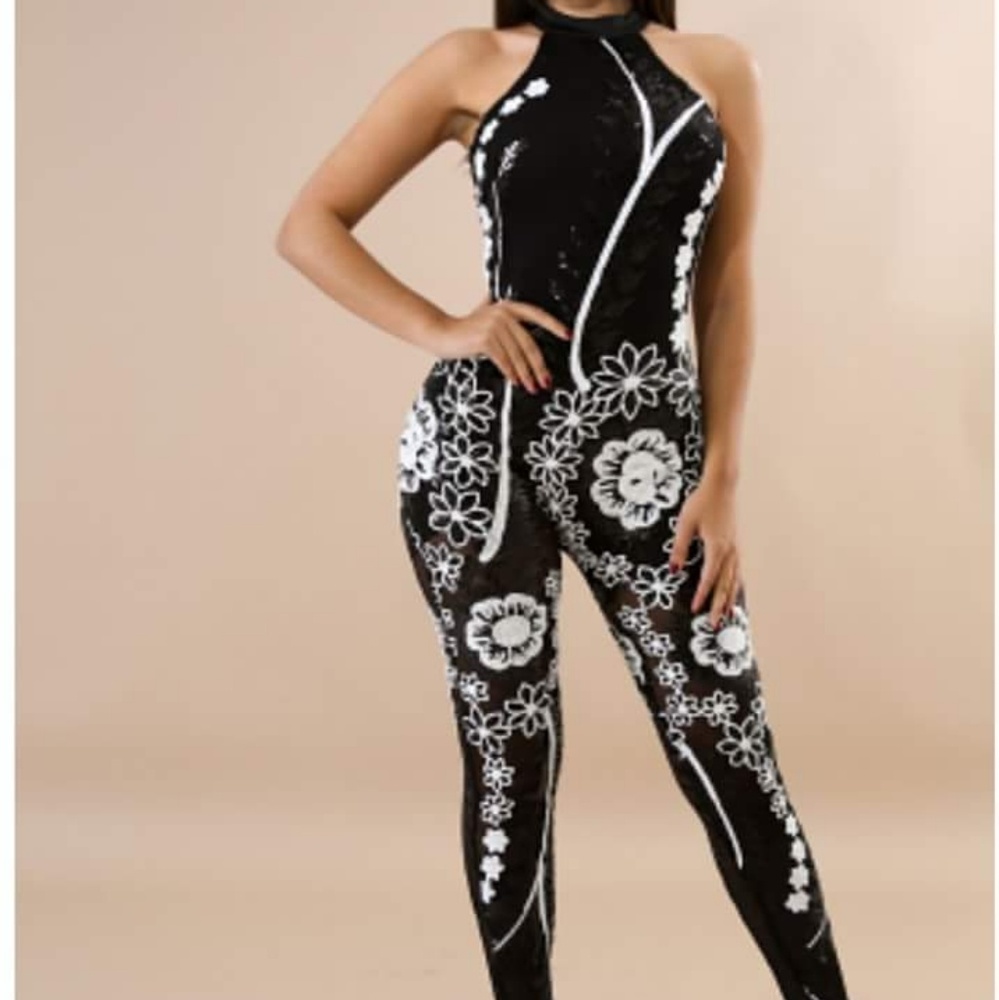Daisy Sequin One Piece Jumpsuit